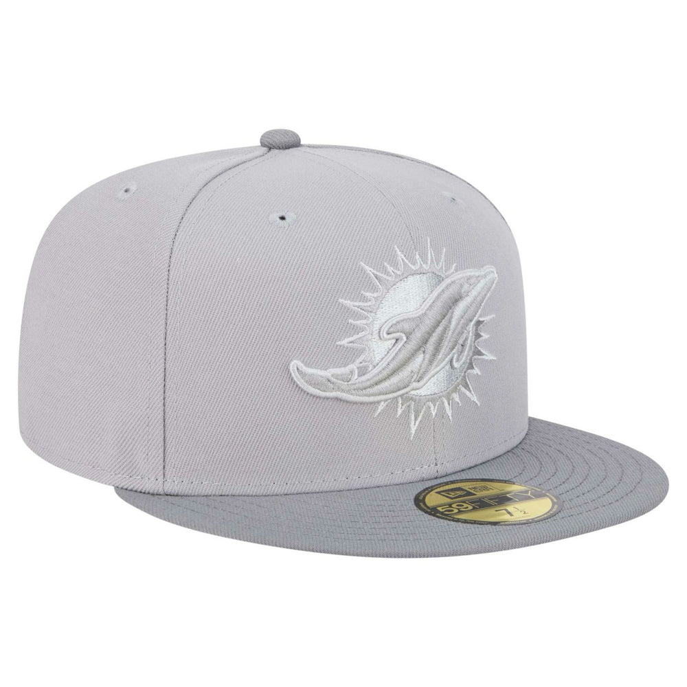 Miami Dolphins New Era Iron Cloud 59FIFTY Fitted Hat Gray/Graphite | NFL