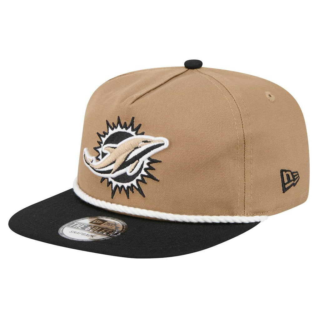 Miami Dolphins New Era Desert Golfer Snapback Hat Khaki/Black | NFL
