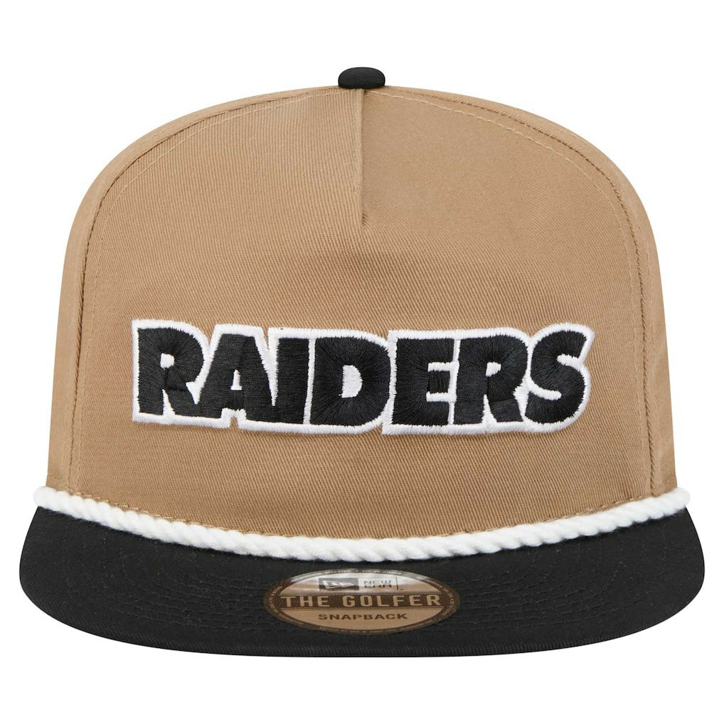 Las Vegas Raiders New Era Desert Golfer Snapback Hat Khaki/Black | NFL