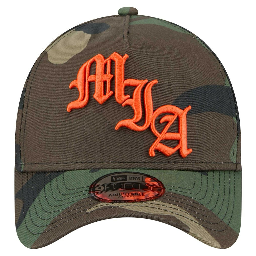 Miami Dolphins New Era Mystic Camo A-Frame 9FORTY Adjustable Hat Camo | NFL