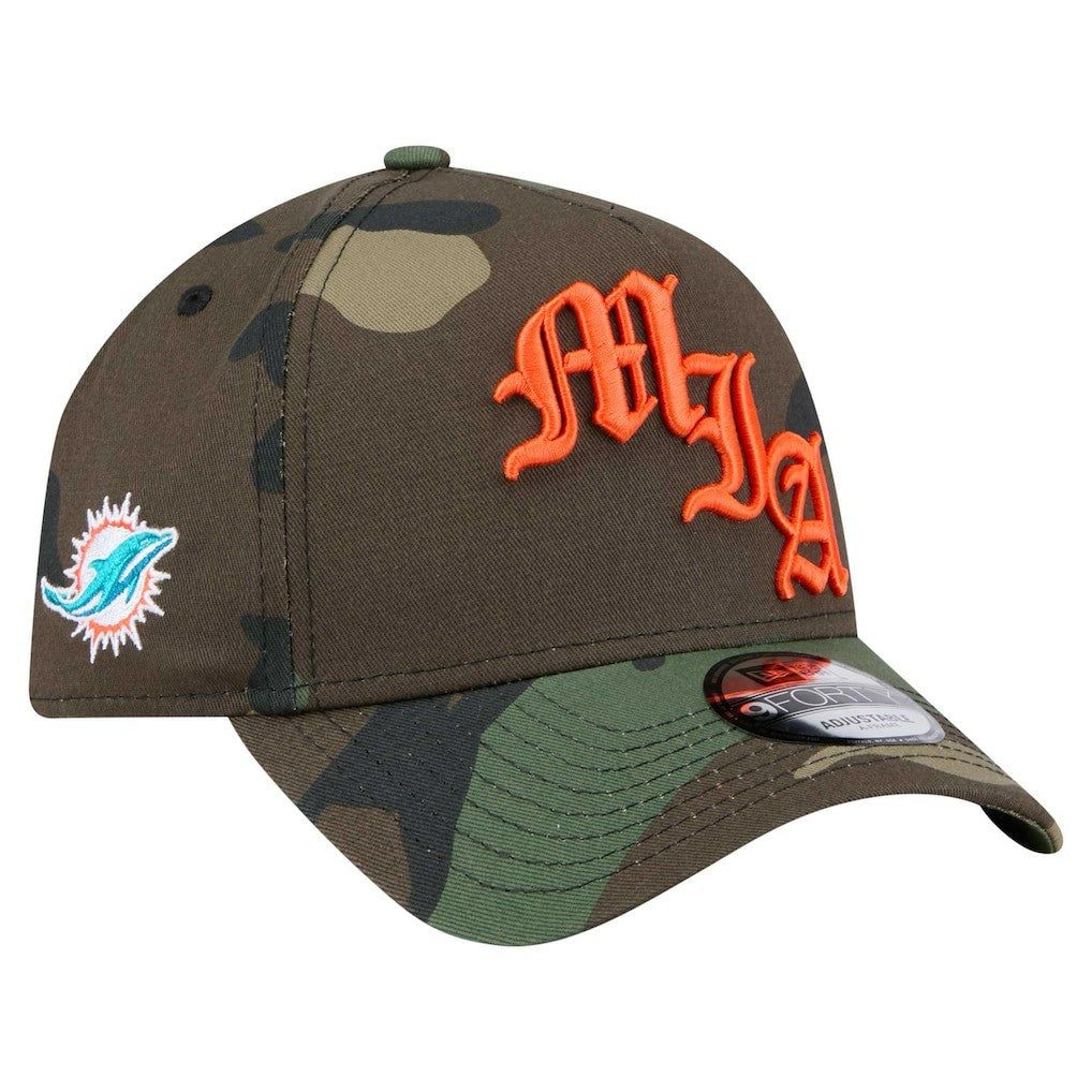 Miami Dolphins New Era Mystic Camo A-Frame 9FORTY Adjustable Hat Camo | NFL