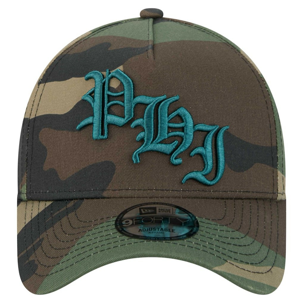 Philadelphia Eagles New Era Mystic Camo A-Frame 9FORTY Adjustable Hat Camo | NFL