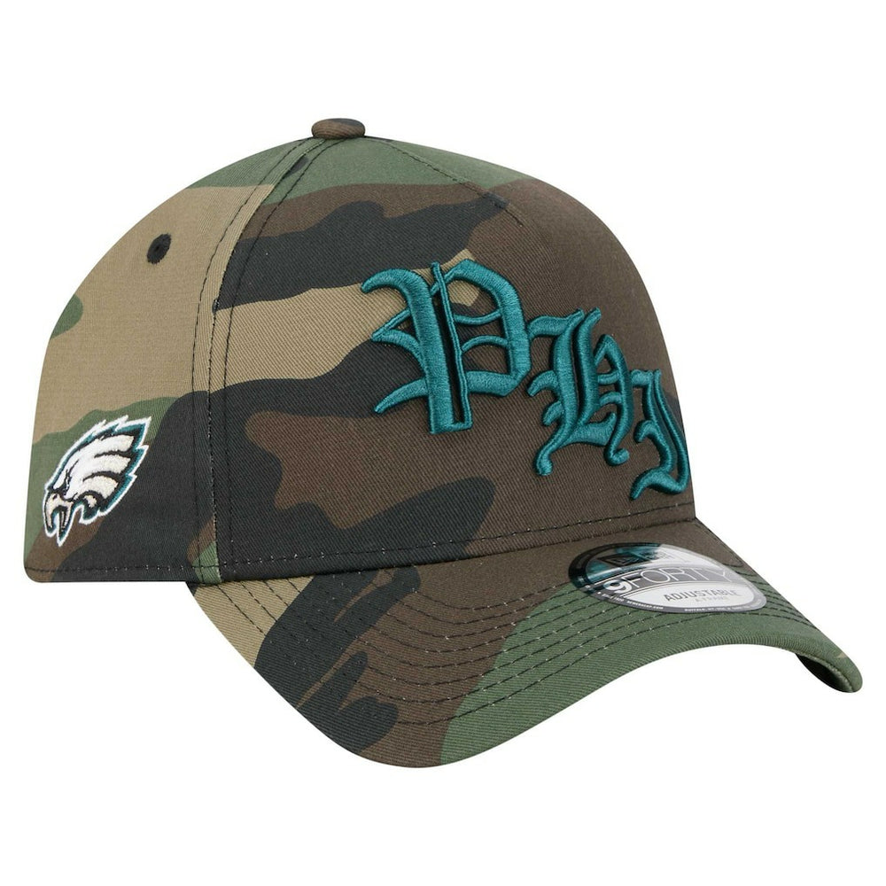 Philadelphia Eagles New Era Mystic Camo A-Frame 9FORTY Adjustable Hat Camo | NFL