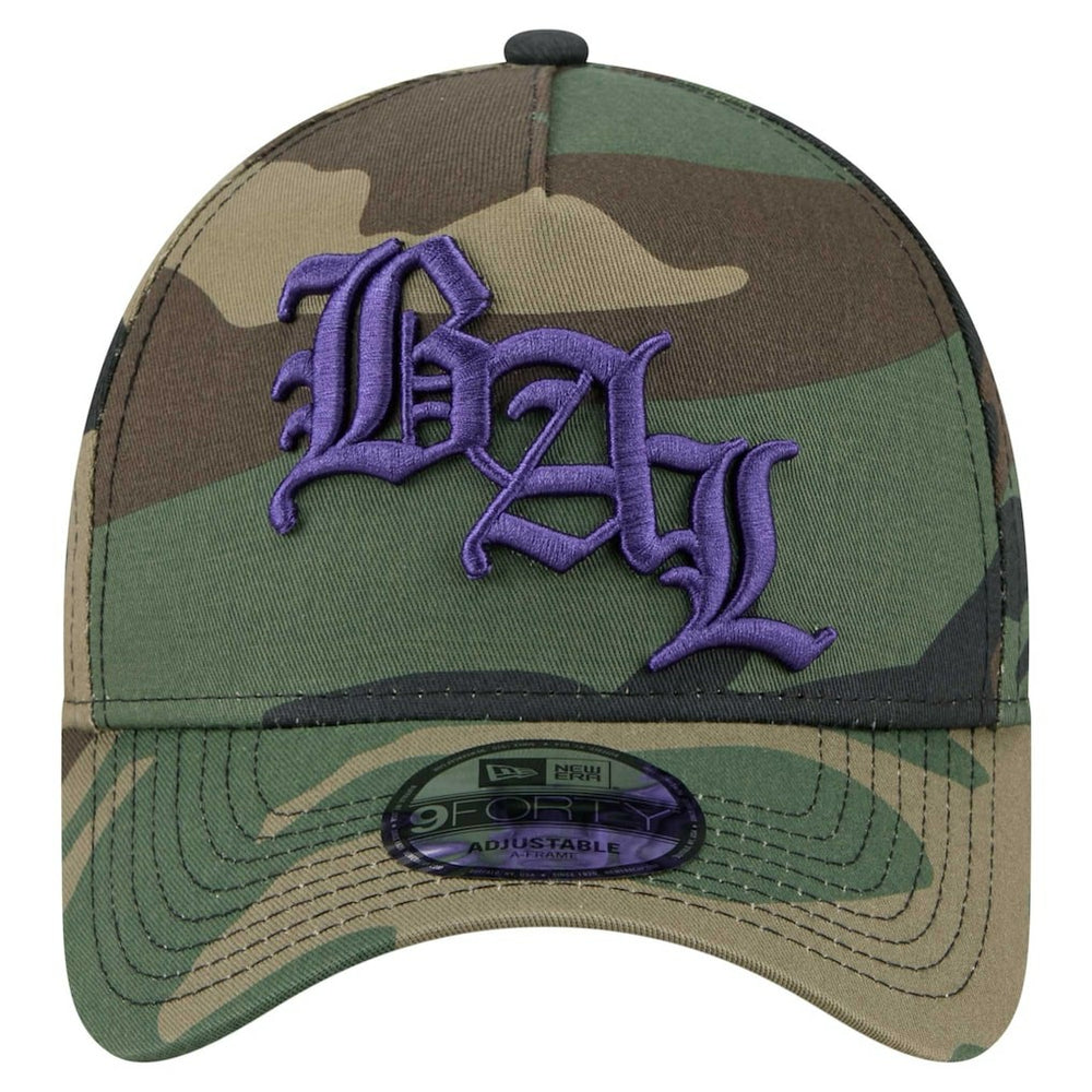 Baltimore Ravens New Era Mystic Camo A-Frame 9FORTY Adjustable Hat Camo | NFL