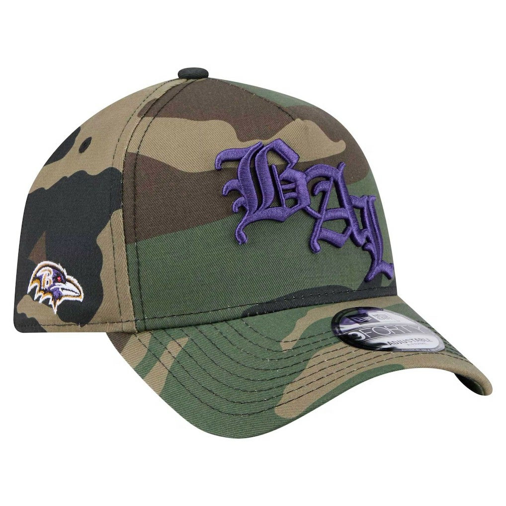 Baltimore Ravens New Era Mystic Camo A-Frame 9FORTY Adjustable Hat Camo | NFL