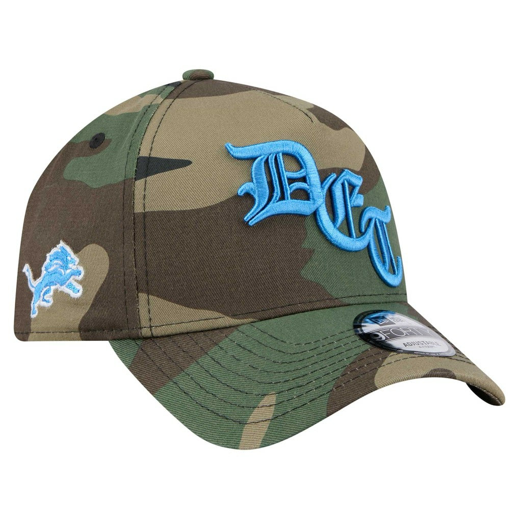 Detroit Lions New Era Mystic Camo A-Frame 9FORTY Adjustable Hat Camo | NFL