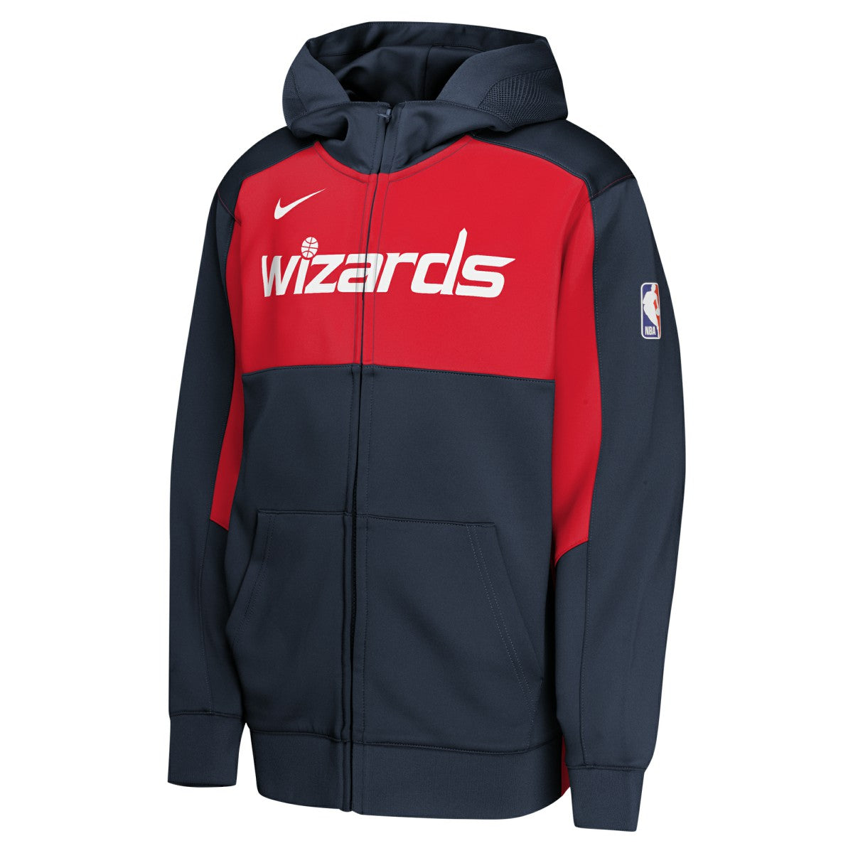 Washington Wizards Youth Authentic On-Court Showtime Performance Full-Zip Hoodie Navy/Red - NBA