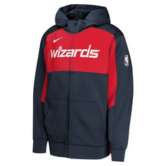 Washington Wizards Youth Authentic On-Court Showtime Performance Full-Zip Hoodie Navy/Red - NBA