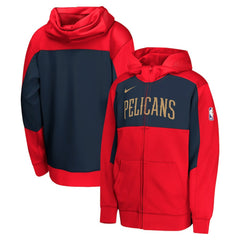 New Orleans Pelicans Youth Authentic On-Court Showtime Performance Full-Zip Hoodie Red/Navy - NBA