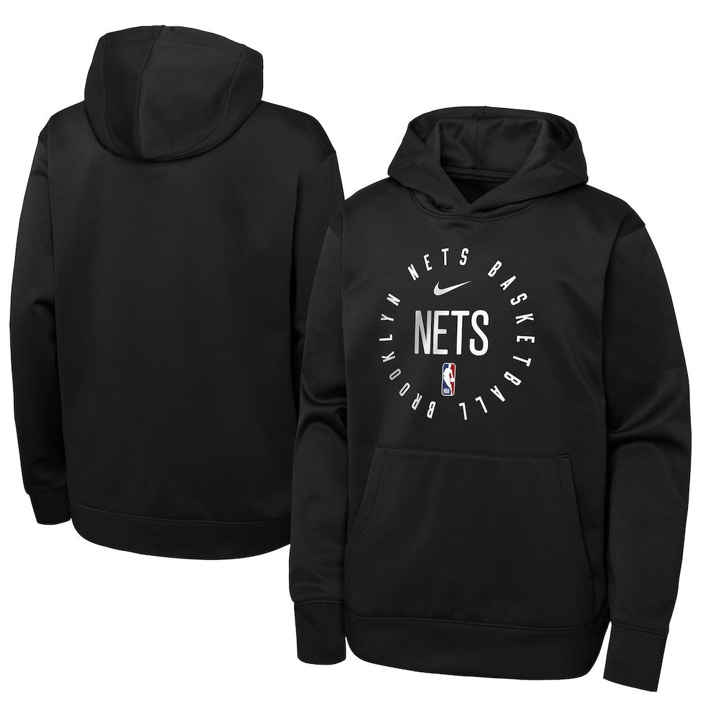 Brooklyn Nets Youth Performance Practice Spotlight Pullover Hoodie Black - NBA