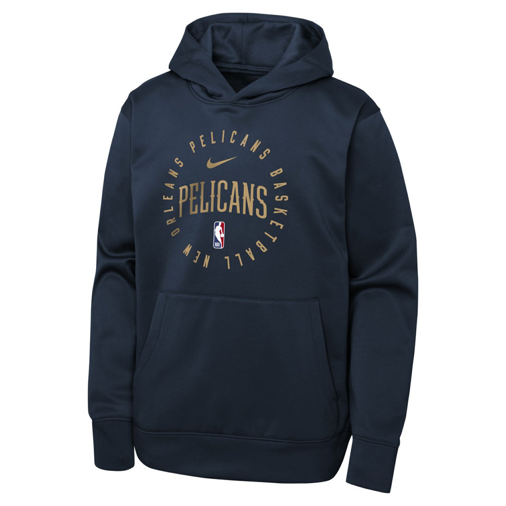 New Orleans Pelicans Youth Performance Practice Spotlight Pullover Hoodie Navy - NBA