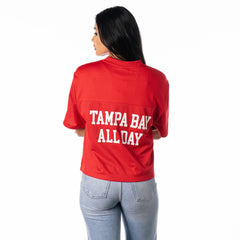 Tampa Bay Buccaneers The Wild Collective Women's Alternate V-Neck Fashion Jersey T-Shirt Red | NFL