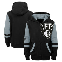 Brooklyn Nets Preschool Straight To The League Full-Zip Hoodie Black - NBA