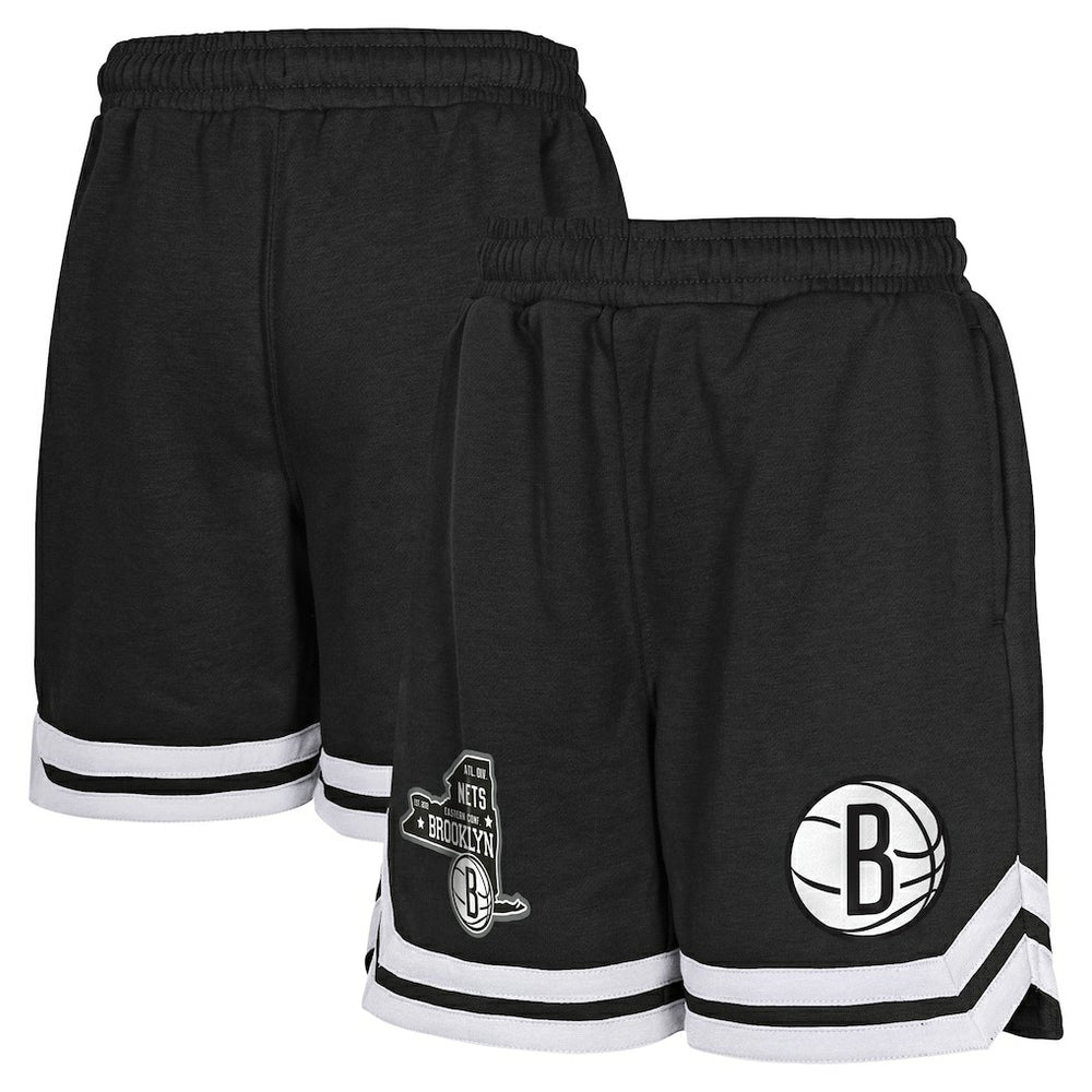 Brooklyn Nets Youth Teardrop Fleece Shorts Black - NBA