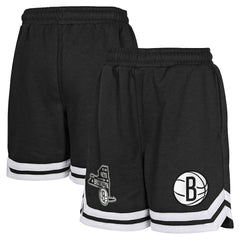 Brooklyn Nets Youth Teardrop Fleece Shorts Black - NBA