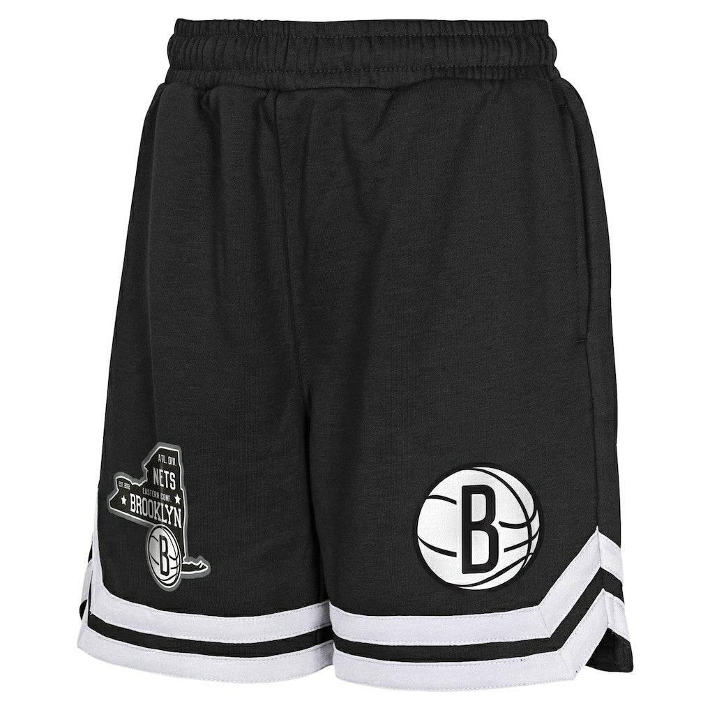 Brooklyn Nets Youth Teardrop Fleece Shorts Black - NBA