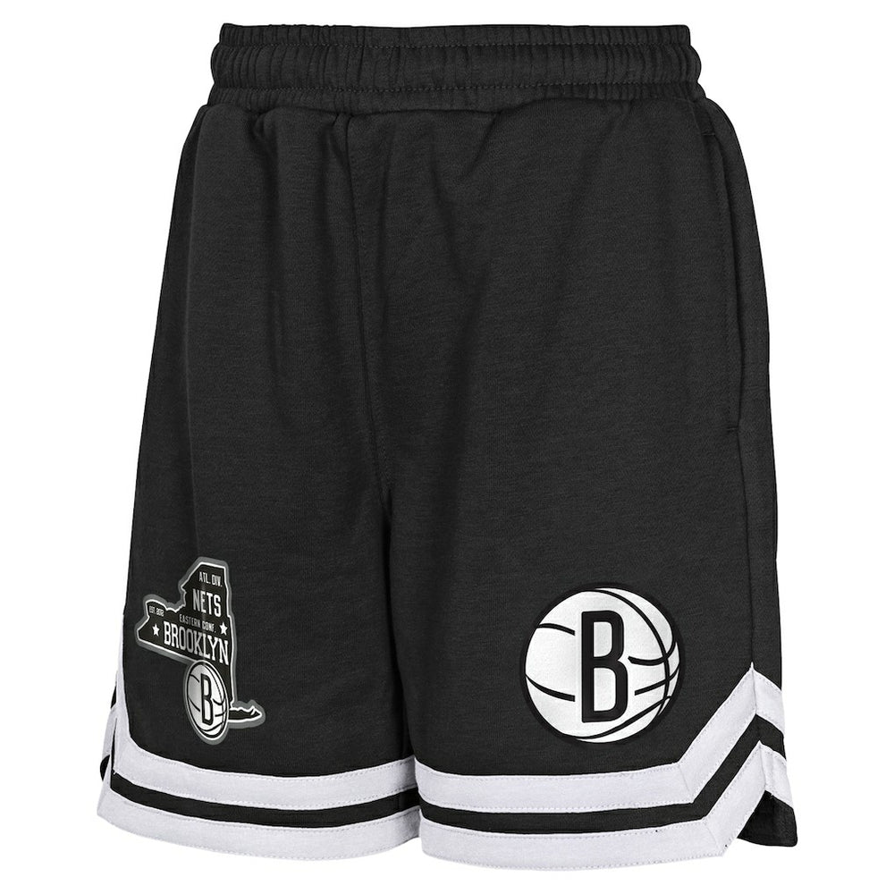 Brooklyn Nets Youth Teardrop Fleece Shorts Black - NBA