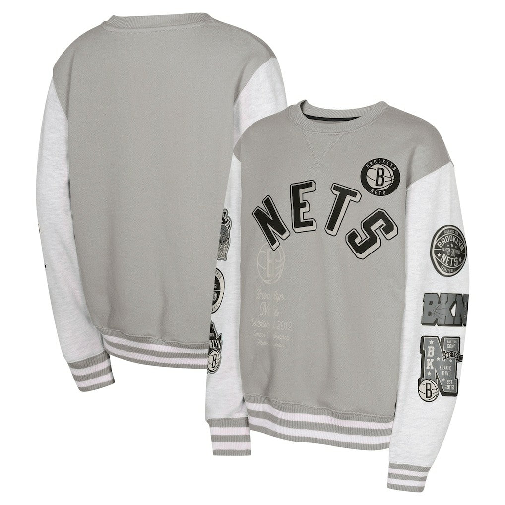 Brooklyn Nets Youth Star Treatment Pullover Sweatshirt Gray - NBA