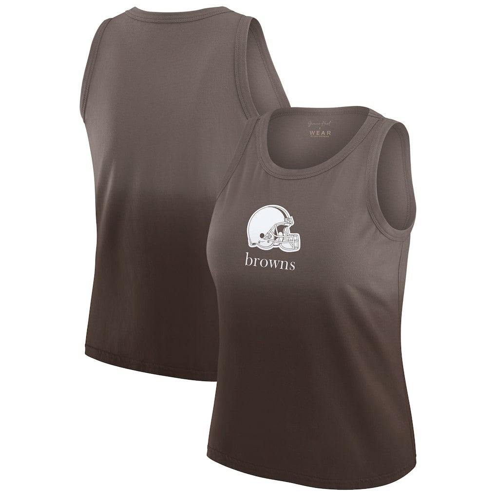 Cleveland Browns WEAR by Erin Andrews x Gracie Hunt Women's Ombre Tank Top Brown | NFL