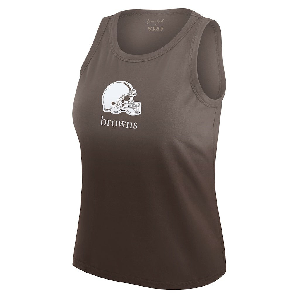 Cleveland Browns WEAR by Erin Andrews x Gracie Hunt Women's Ombre Tank Top Brown | NFL