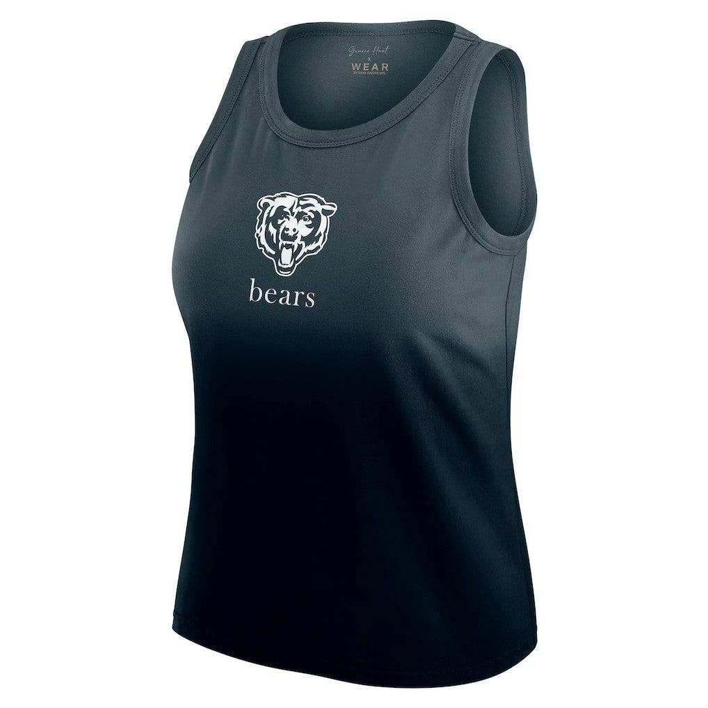 Chicago Bears WEAR by Erin Andrews x Gracie Hunt Women's Ombre Tank Top Navy | NFL