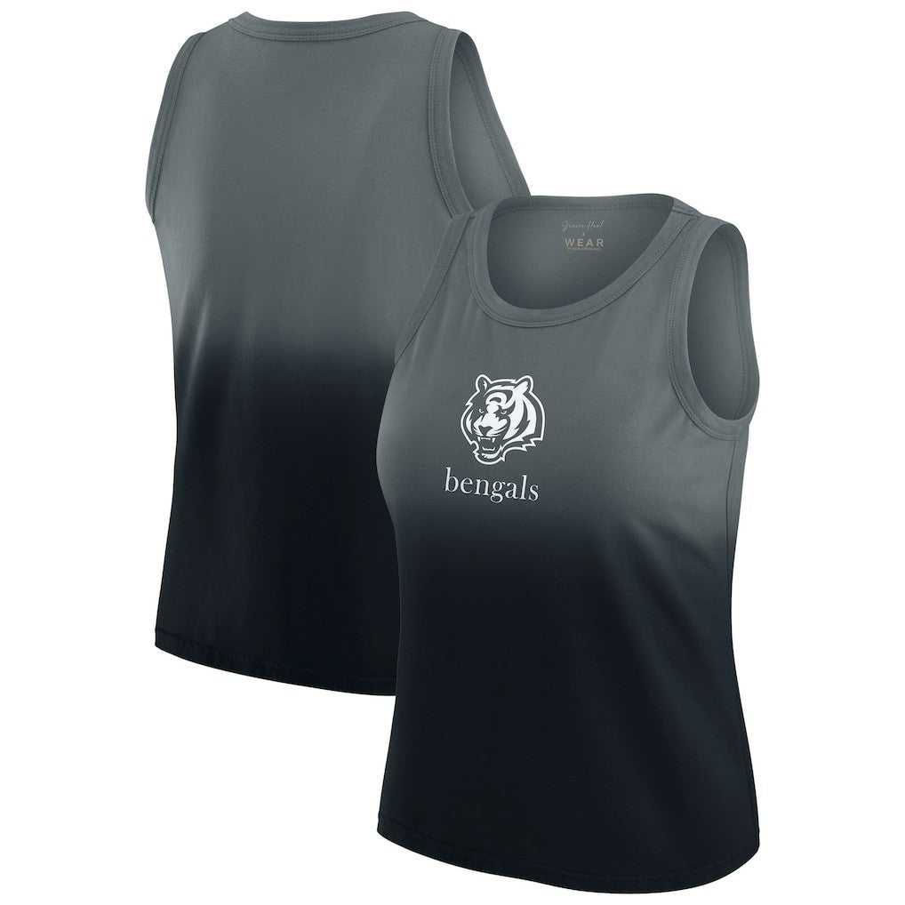 Cincinnati Bengals WEAR by Erin Andrews x Gracie Hunt Women's Ombre Tank Top Black | NFL