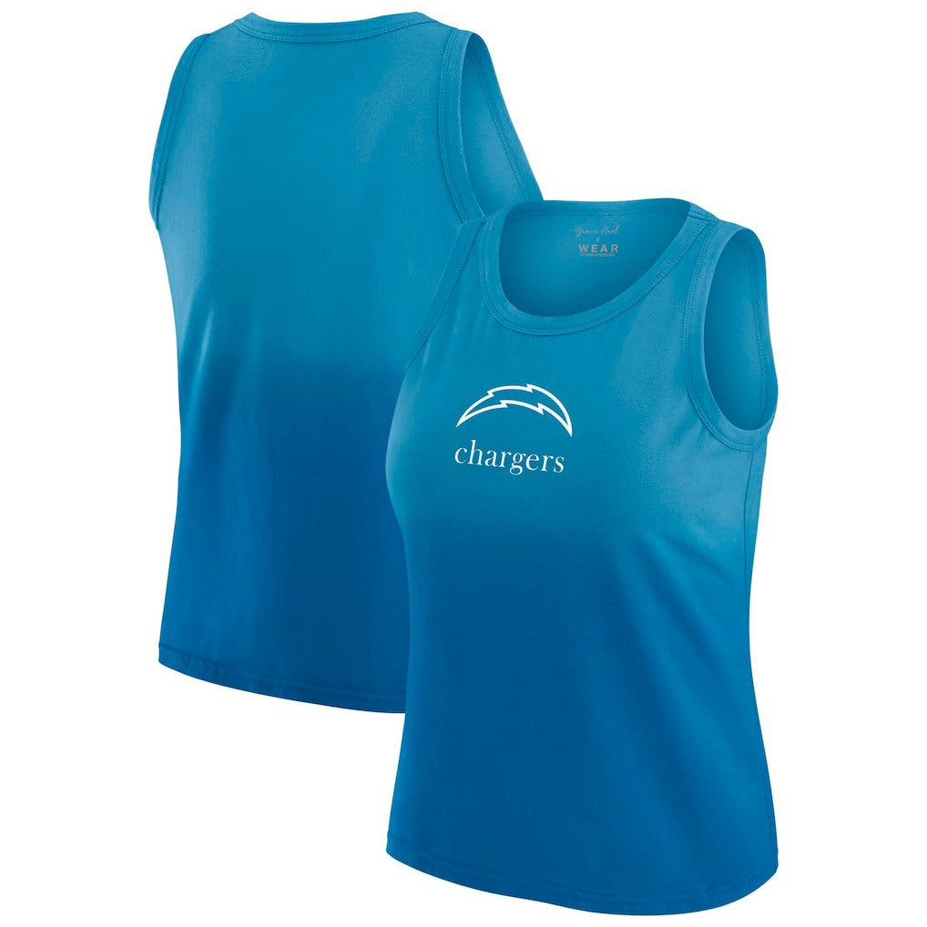 Los Angeles Chargers WEAR by Erin Andrews x Gracie Hunt Women's Ombre Tank Top Blue | NFL