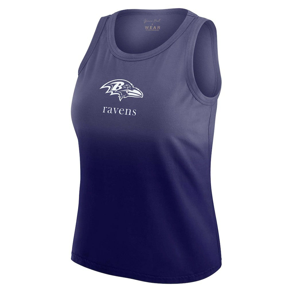 Baltimore Ravens WEAR by Erin Andrews x Gracie Hunt Women's Ombre Tank Top Purple | NFL