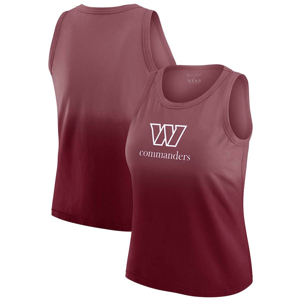 Washington Commanders WEAR by Erin Andrews x Gracie Hunt Women's Ombre Tank Top Burgundy | NFL