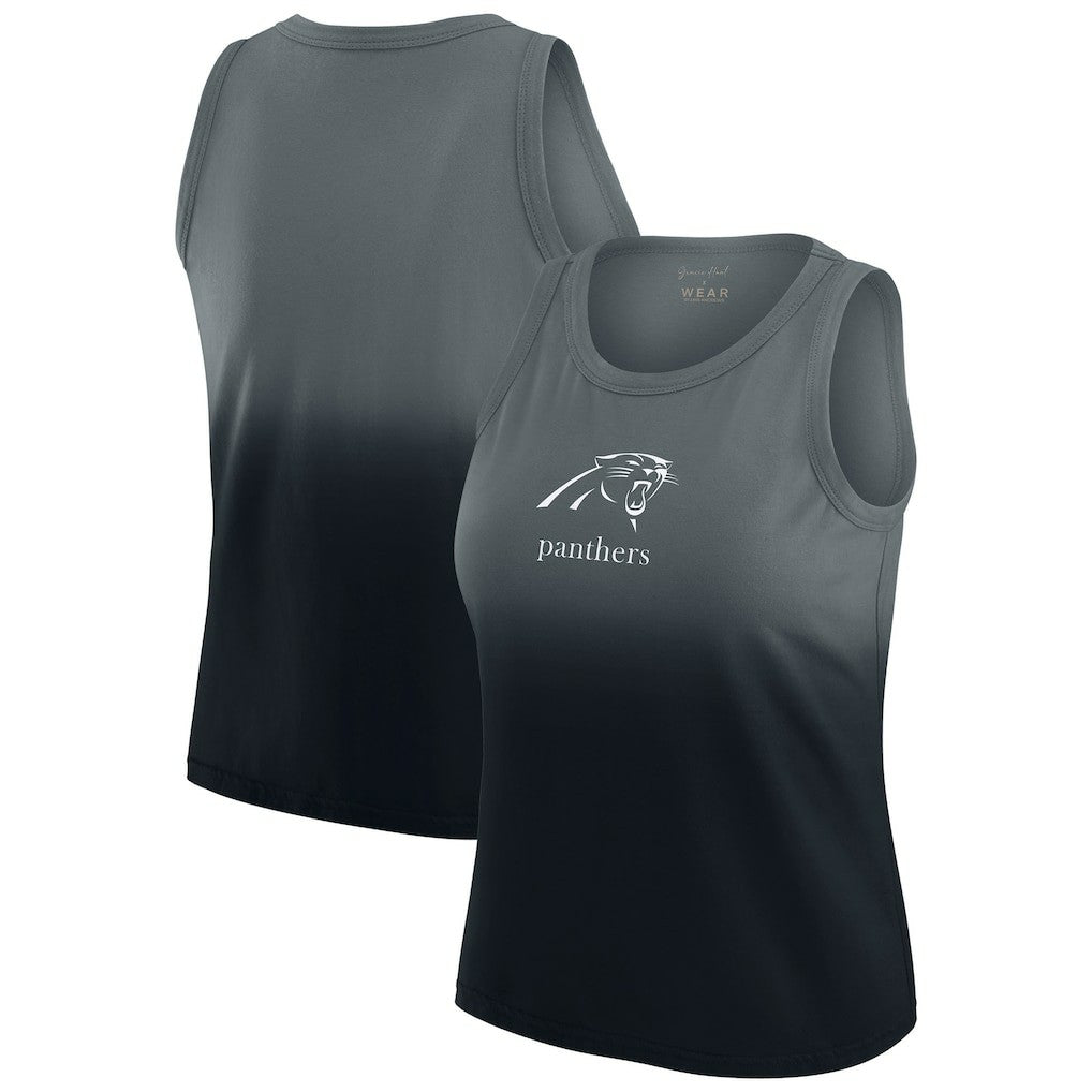 Carolina Panthers WEAR by Erin Andrews x Gracie Hunt Women's Ombre Tank Top Black | NFL