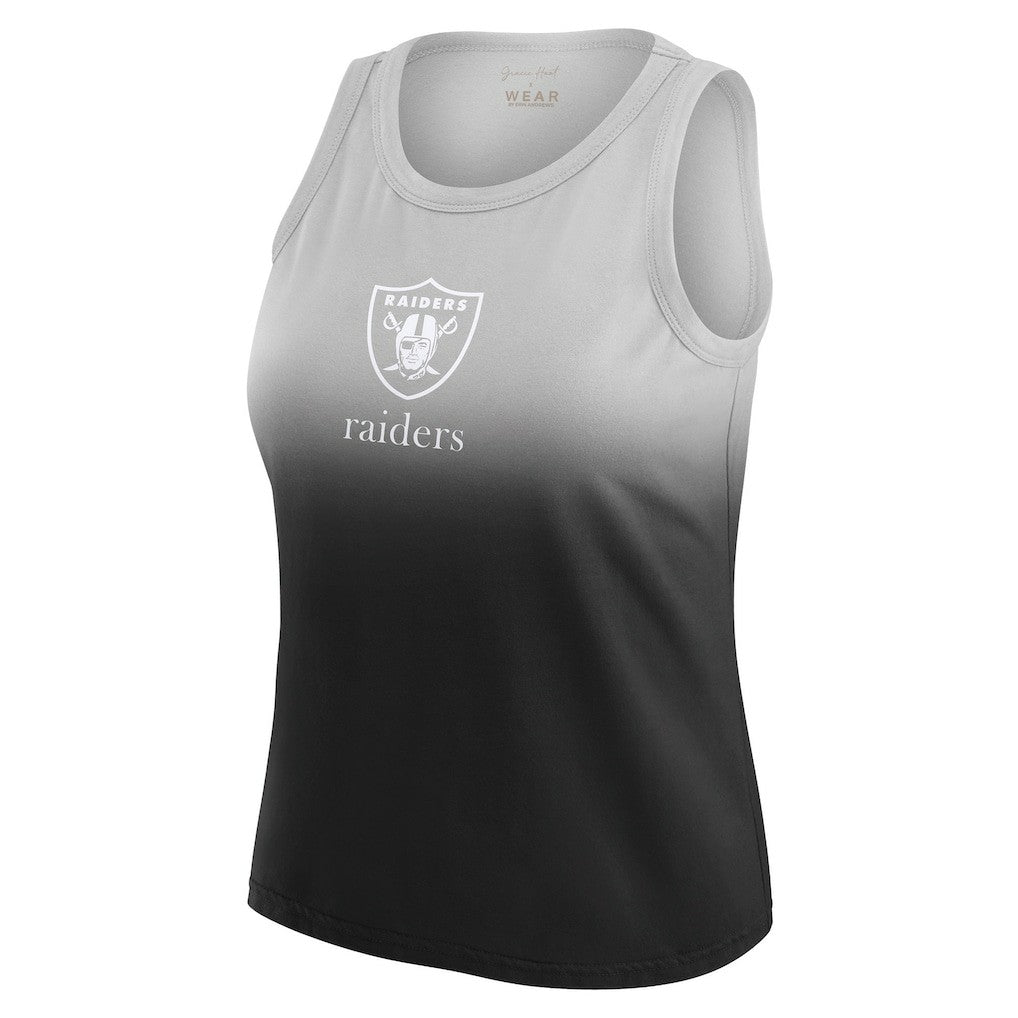 Las Vegas Raiders WEAR by Erin Andrews x Gracie Hunt Women's Ombre Tank Top Black | NFL