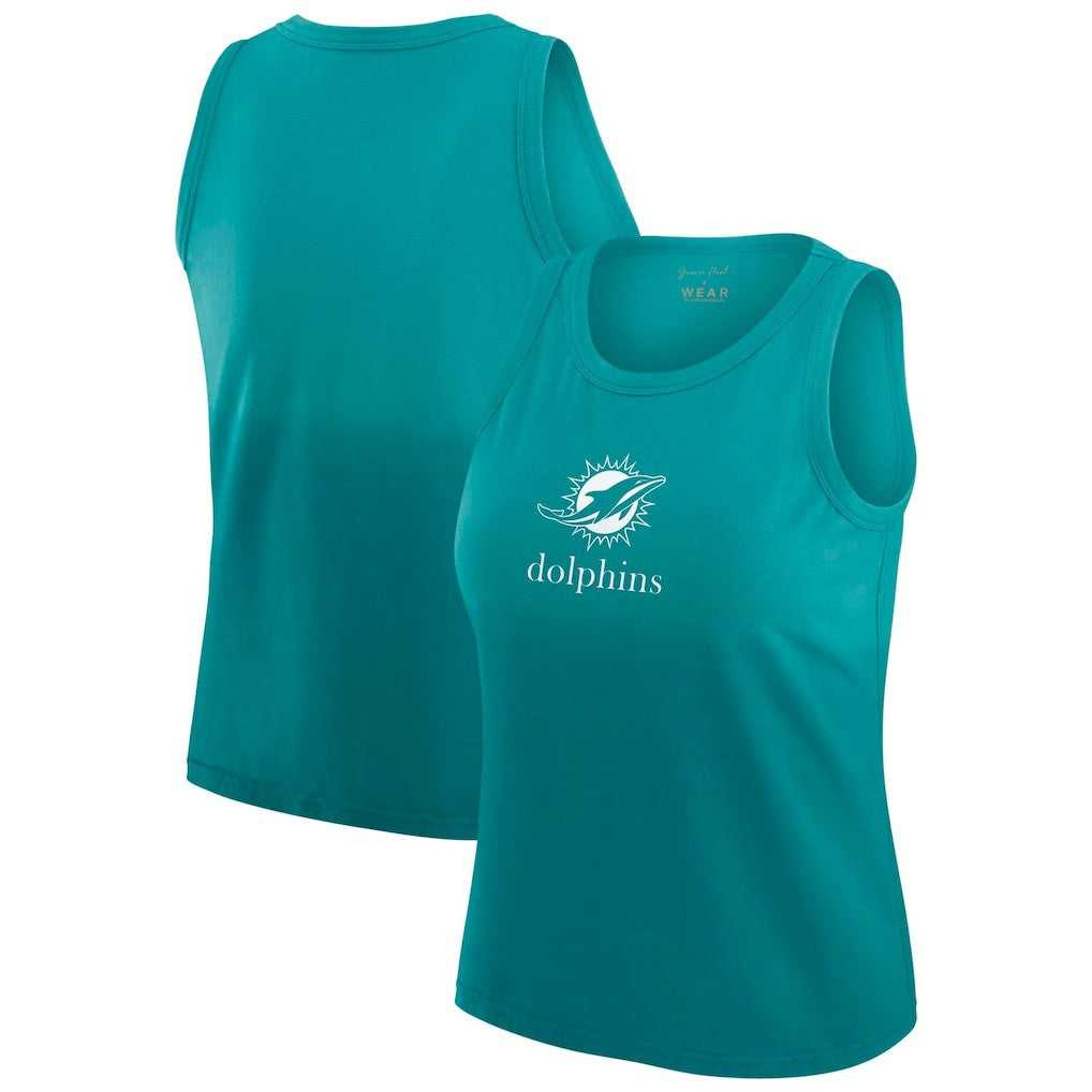 Miami Dolphins WEAR by Erin Andrews x Gracie Hunt Women's Ombre Tank Top Aqua | NFL