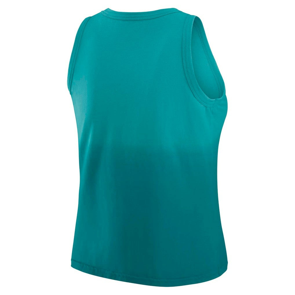 Miami Dolphins WEAR by Erin Andrews x Gracie Hunt Women's Ombre Tank Top Aqua | NFL
