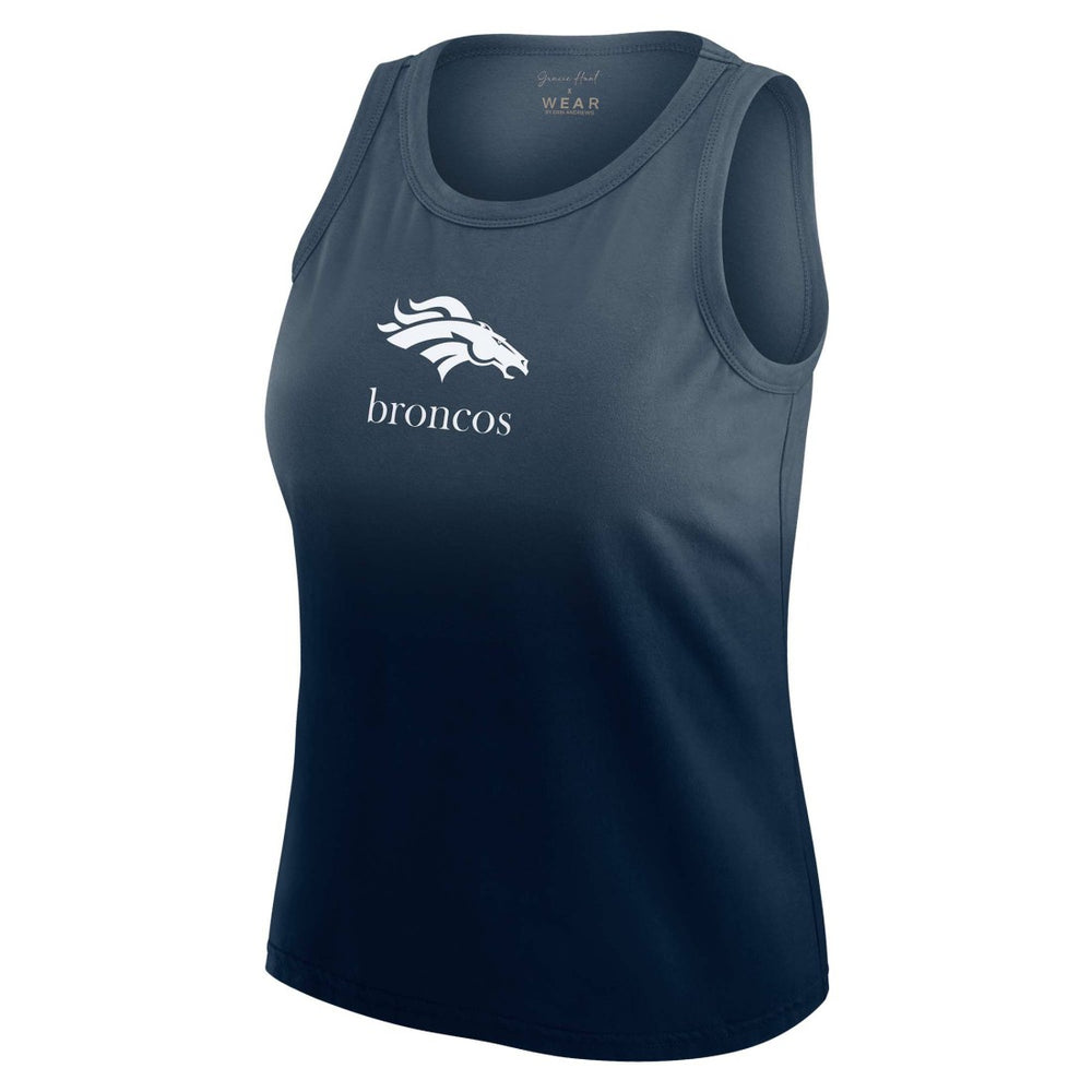 Denver Broncos WEAR by Erin Andrews x Gracie Hunt Women's Ombre Tank Top Navy | NFL