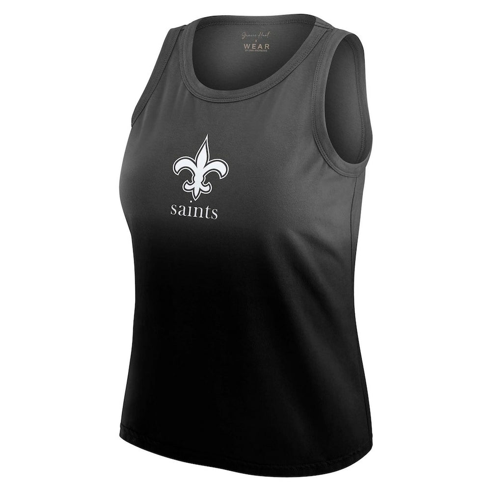 New Orleans Saints WEAR by Erin Andrews x Gracie Hunt Women's Ombre Tank Top Black | NFL