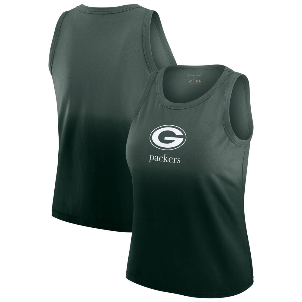 Green Bay Packers WEAR by Erin Andrews x Gracie Hunt Women's Ombre Tank Top Green | NFL