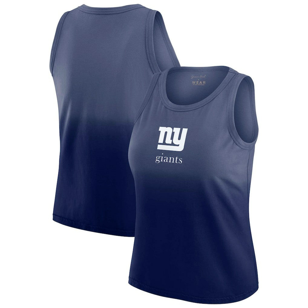 New York Giants WEAR by Erin Andrews x Gracie Hunt Women's Ombre Tank Top Navy | NFL