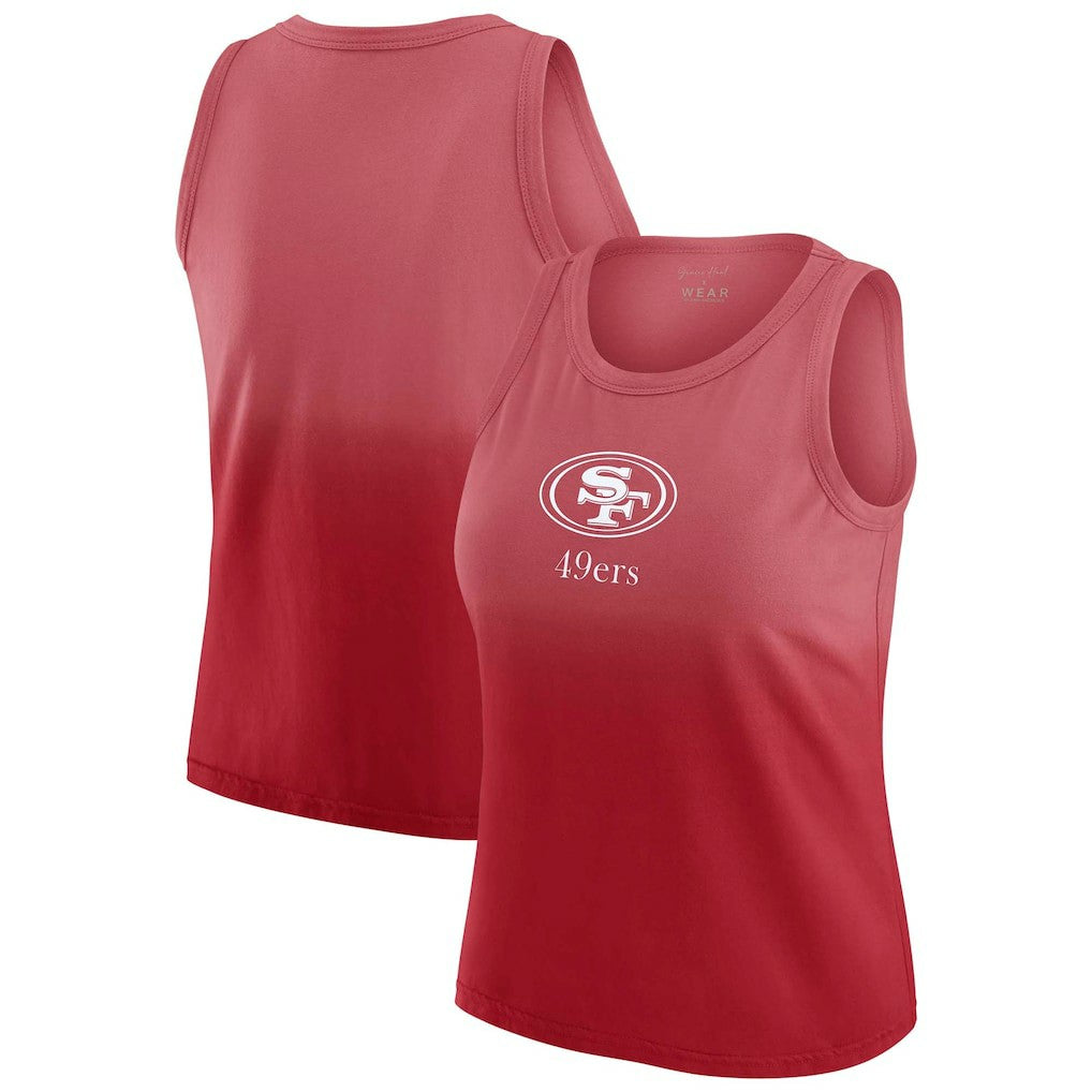 San Francisco 49ers WEAR by Erin Andrews x Gracie Hunt Women's Ombre Tank Top Scarlet | NFL
