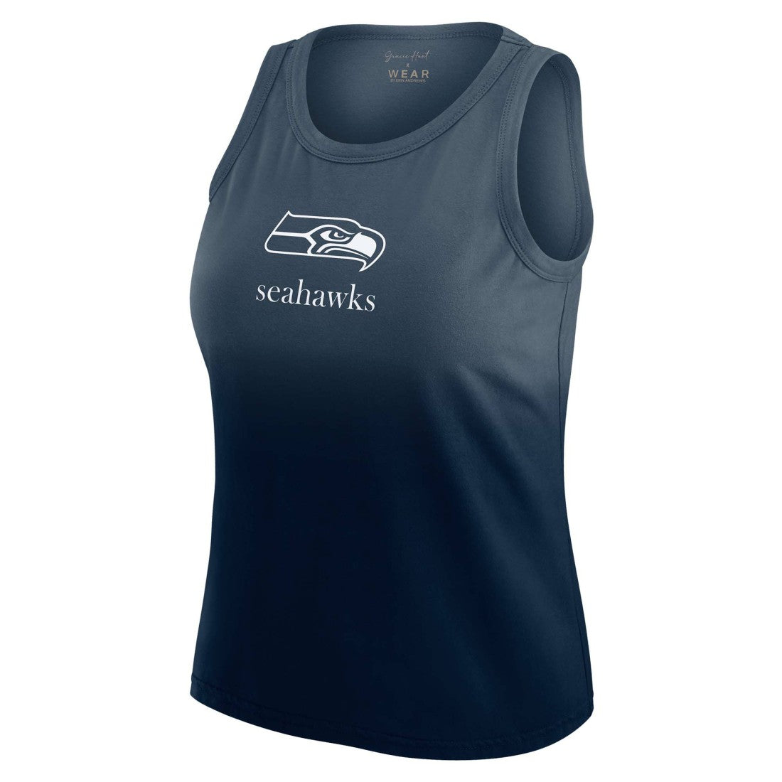 Seattle Seahawks WEAR by Erin Andrews x Gracie Hunt Women's Ombre Tank Top Navy | NFL