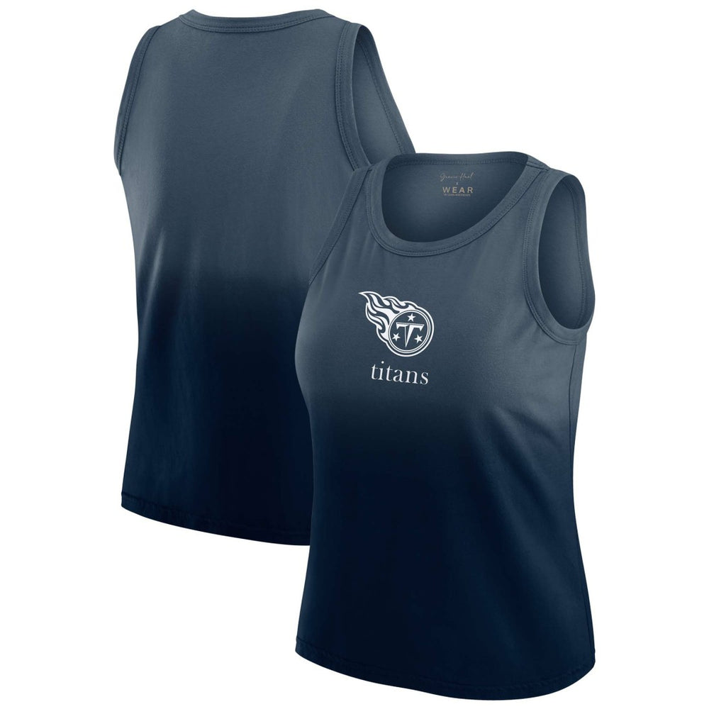 Tennessee Titans WEAR by Erin Andrews x Gracie Hunt Women's Ombre Tank Top Navy | NFL
