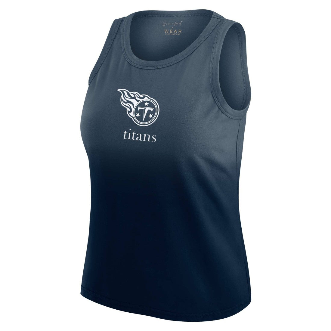 Tennessee Titans WEAR by Erin Andrews x Gracie Hunt Women's Ombre Tank Top Navy | NFL