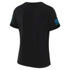 Carolina Panthers WEAR by Erin Andrews x Gracie Hunt Women's Draft Me Lace-Up T-Shirt Black | NFL