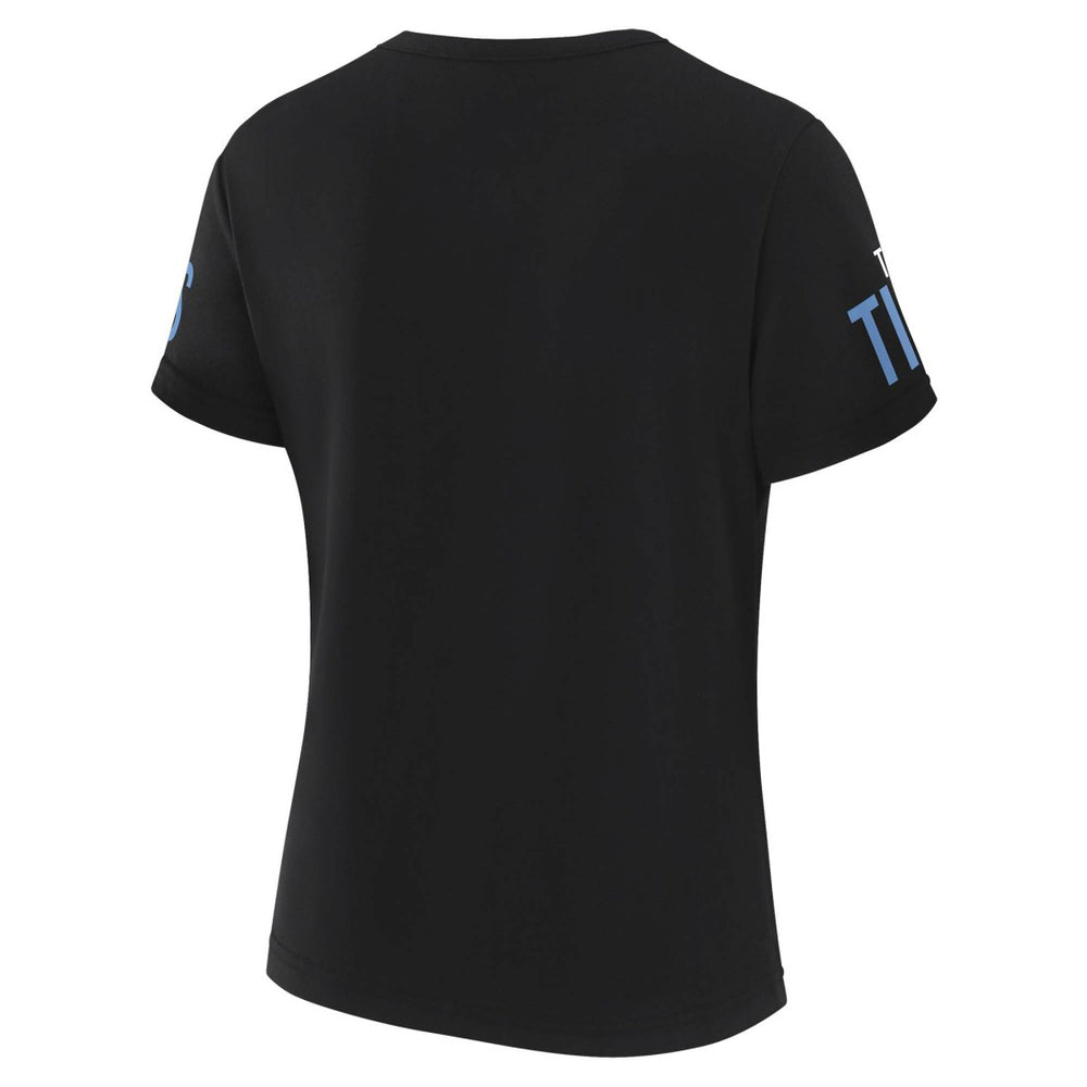 Tennessee Titans WEAR by Erin Andrews x Gracie Hunt Women's Draft Me Lace-Up T-Shirt Black | NFL