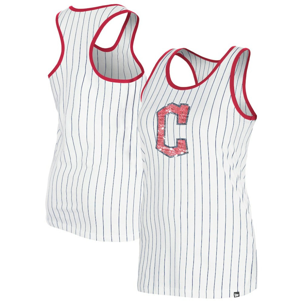 Cleveland Guardians New Era Women's Gameday Pinstripe Tank Top - MLB