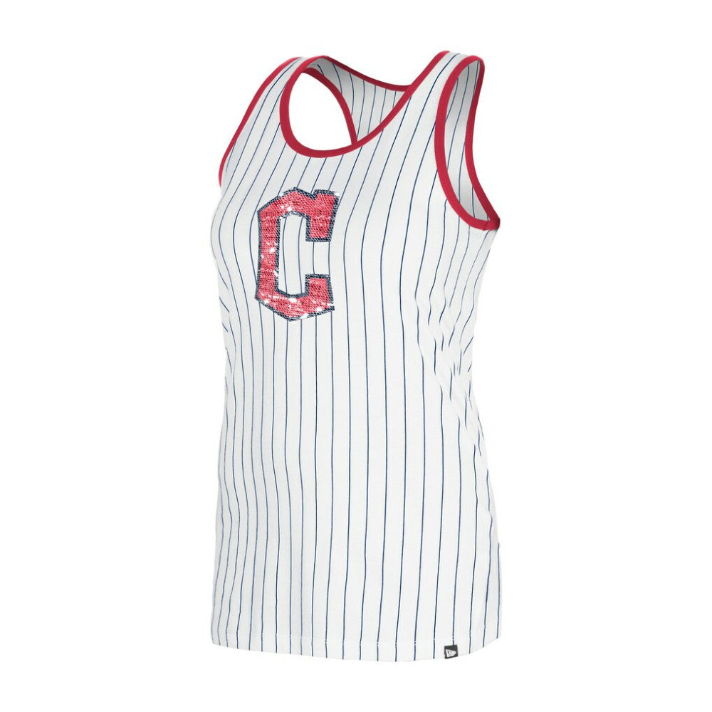 Cleveland Guardians New Era Women's Gameday Pinstripe Tank Top - MLB