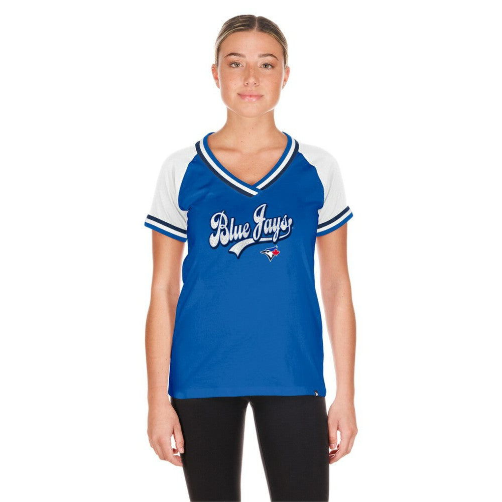 Toronto Blue Jays New Era Women's Gameday Raglan V-Neck T-Shirt - MLB
