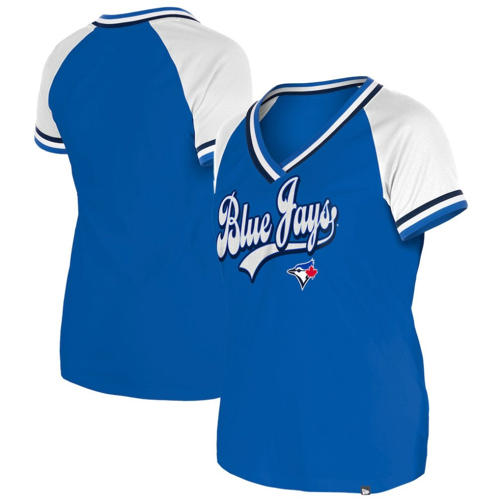Toronto Blue Jays New Era Women's Gameday Raglan V-Neck T-Shirt - MLB