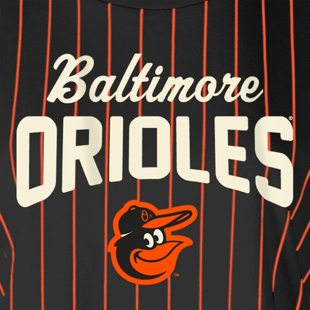 Baltimore Orioles New Era Women's Cooperstown Collection Multiplier Pinstripe Cropped T-Shirt - MLB