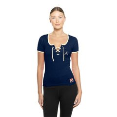 Atlanta Braves New Era Women's Throwback Lace Up T-Shirt - MLB