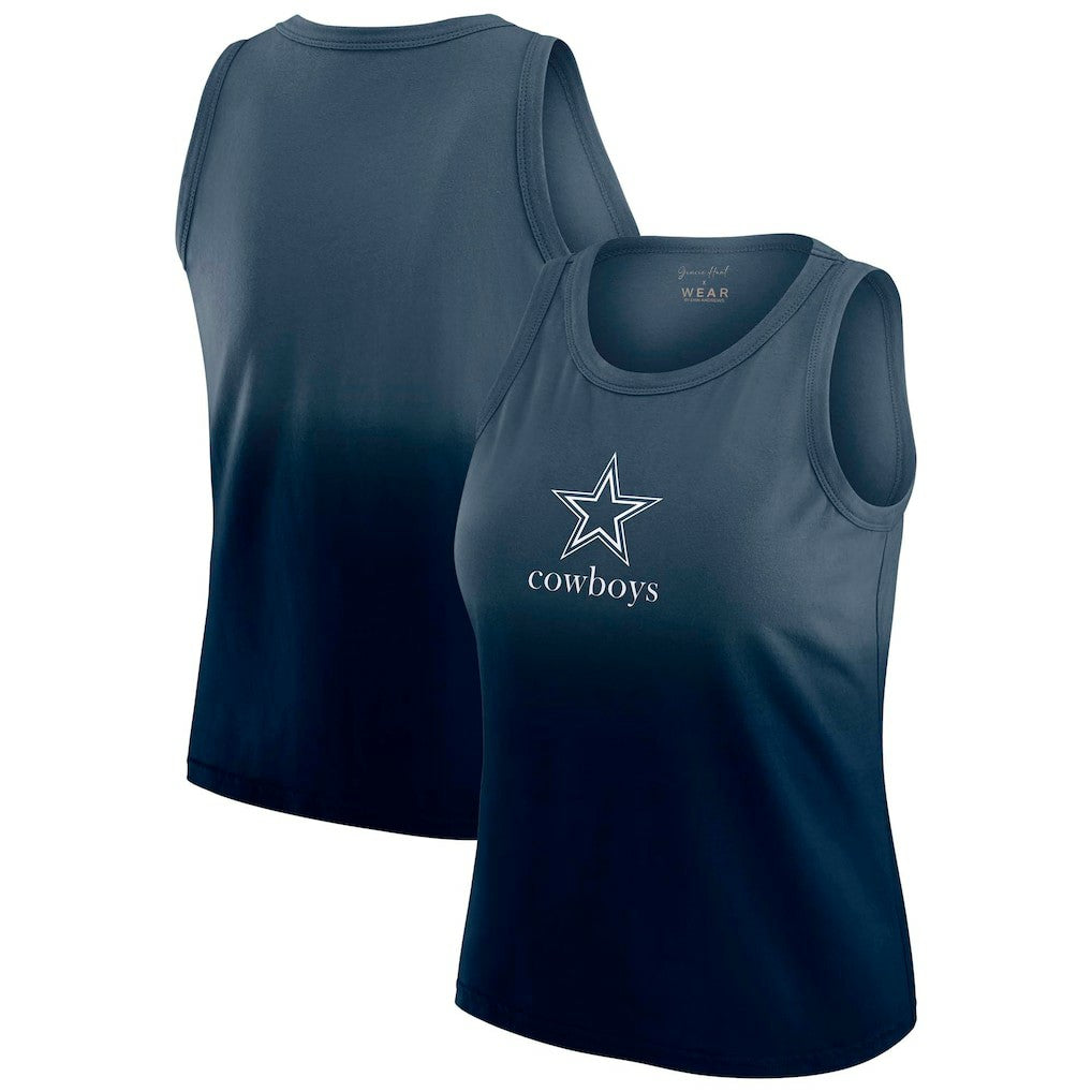Dallas Cowboys WEAR by Erin Andrews x Gracie Hunt Women's Ombre Tank Top Navy | NFL